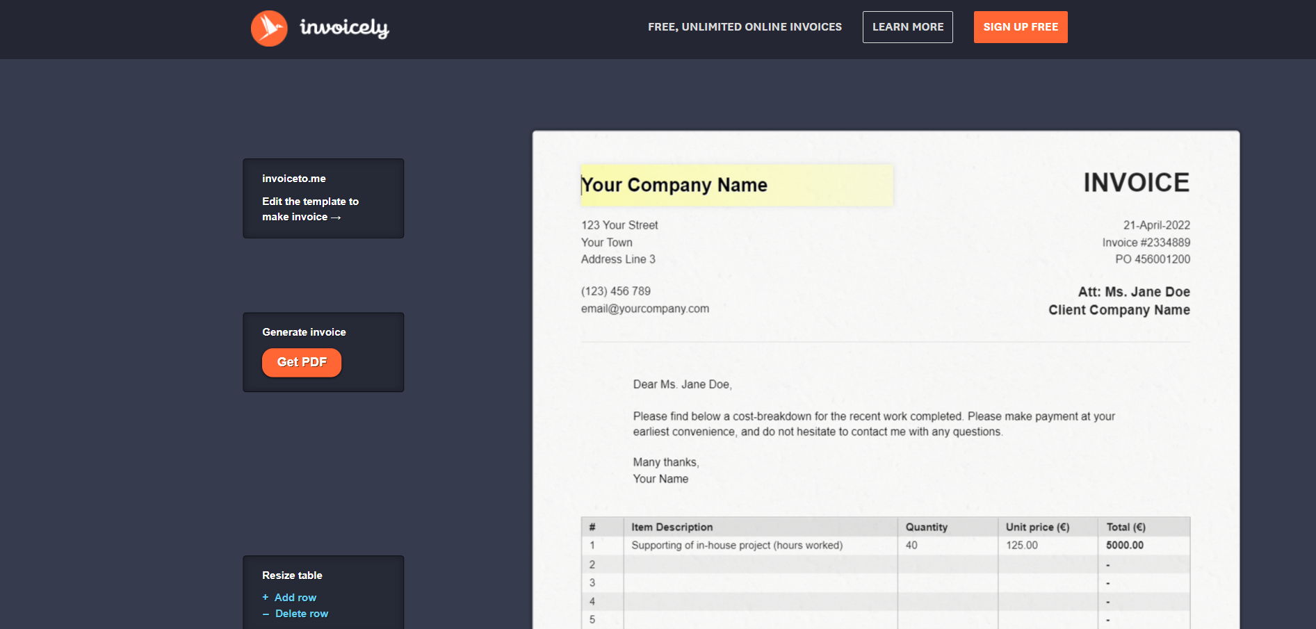 Invoice to Me