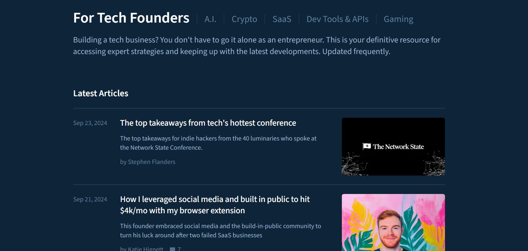 Indie Hackers app launch page, App Launch