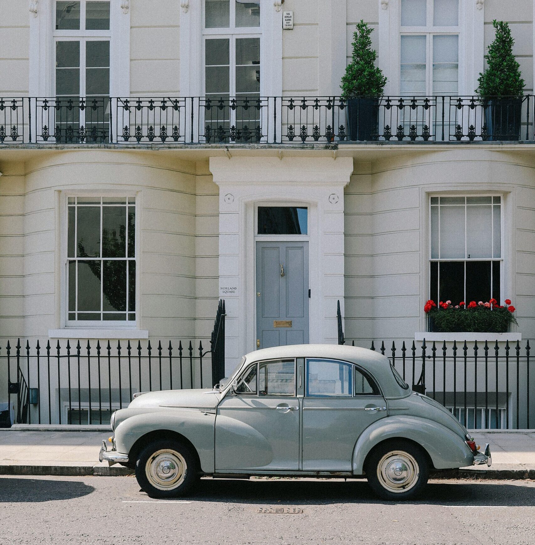front door with car
