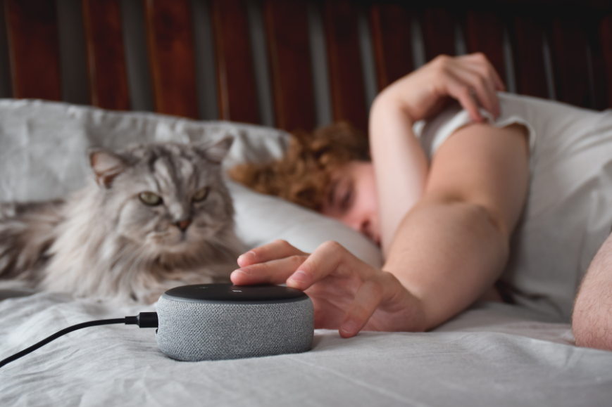 Man using Alexa