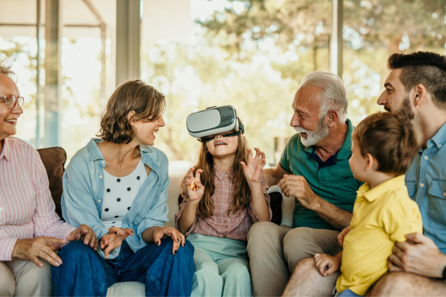 Extended family using smart tech