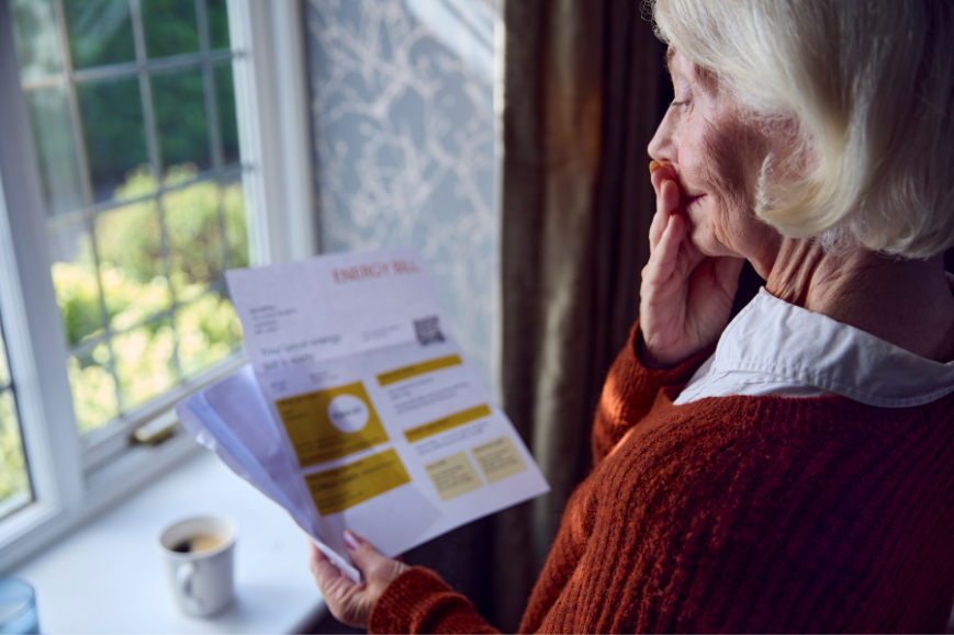 Woman reading her Energy bill
