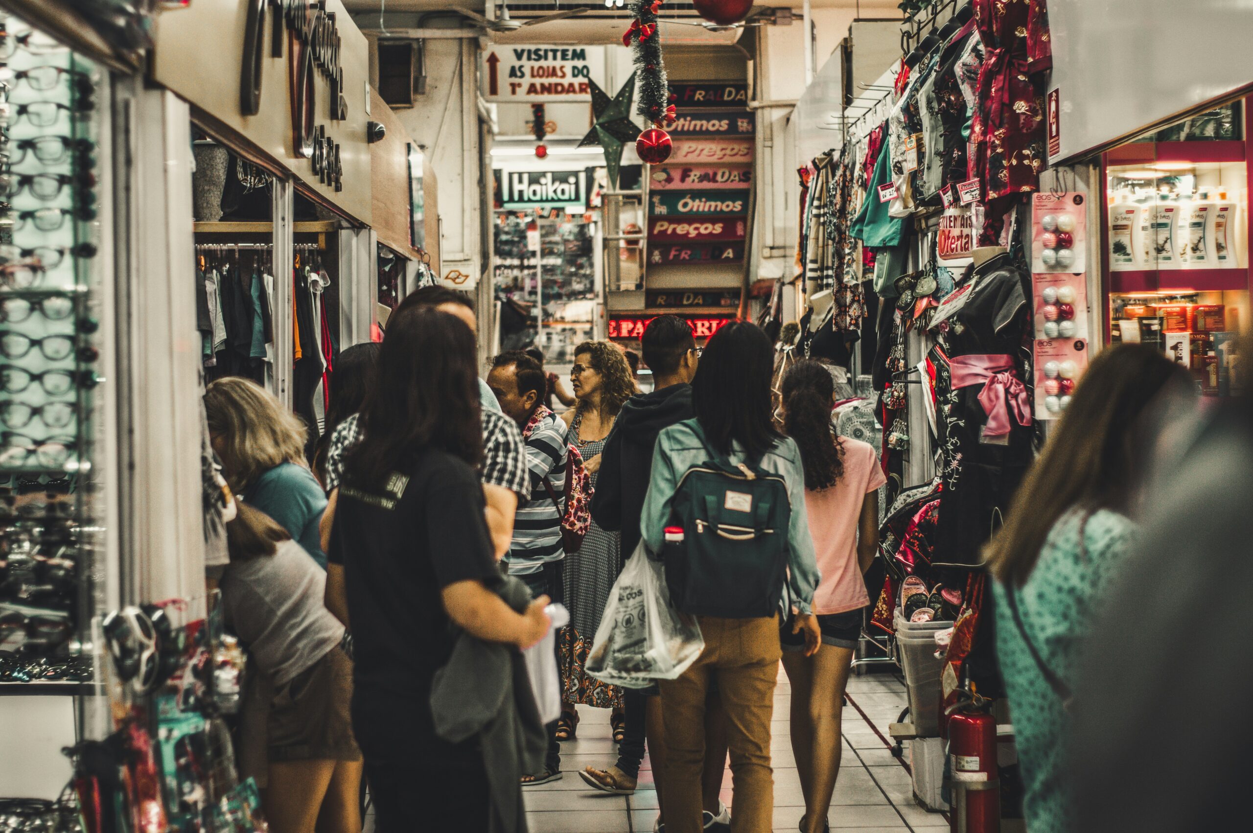 Busy shopping aisle