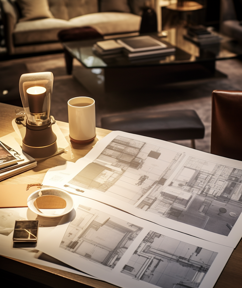 home office layout with ergonomic furniture