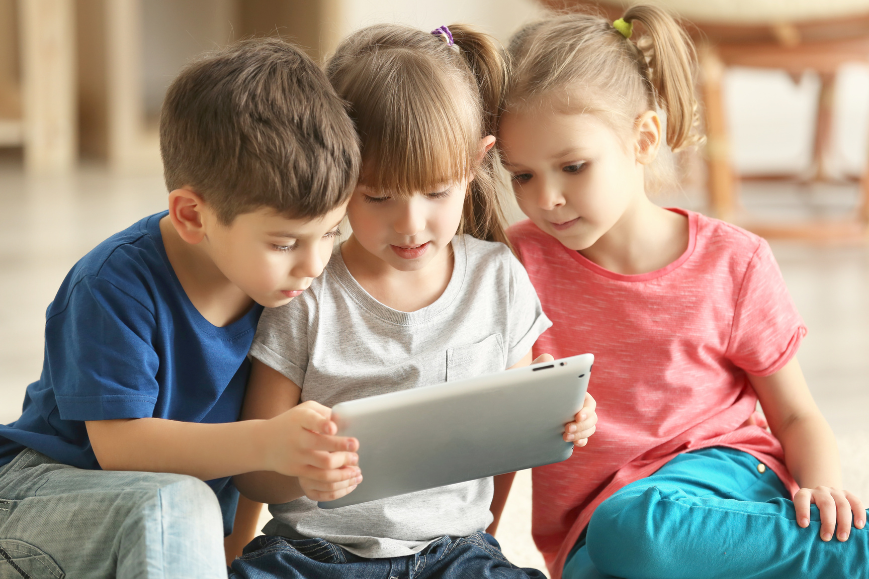 Kids using gadget