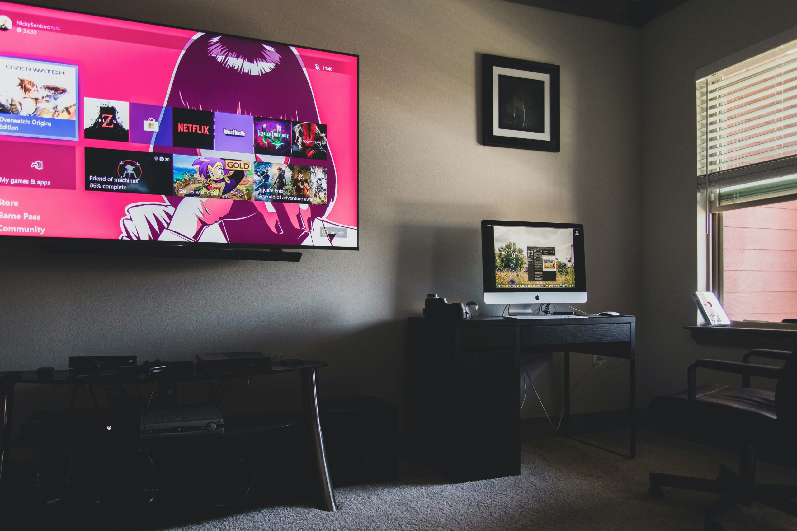 A typical smart TV setup; symbolising connectivity to the internet and potential risks associated.