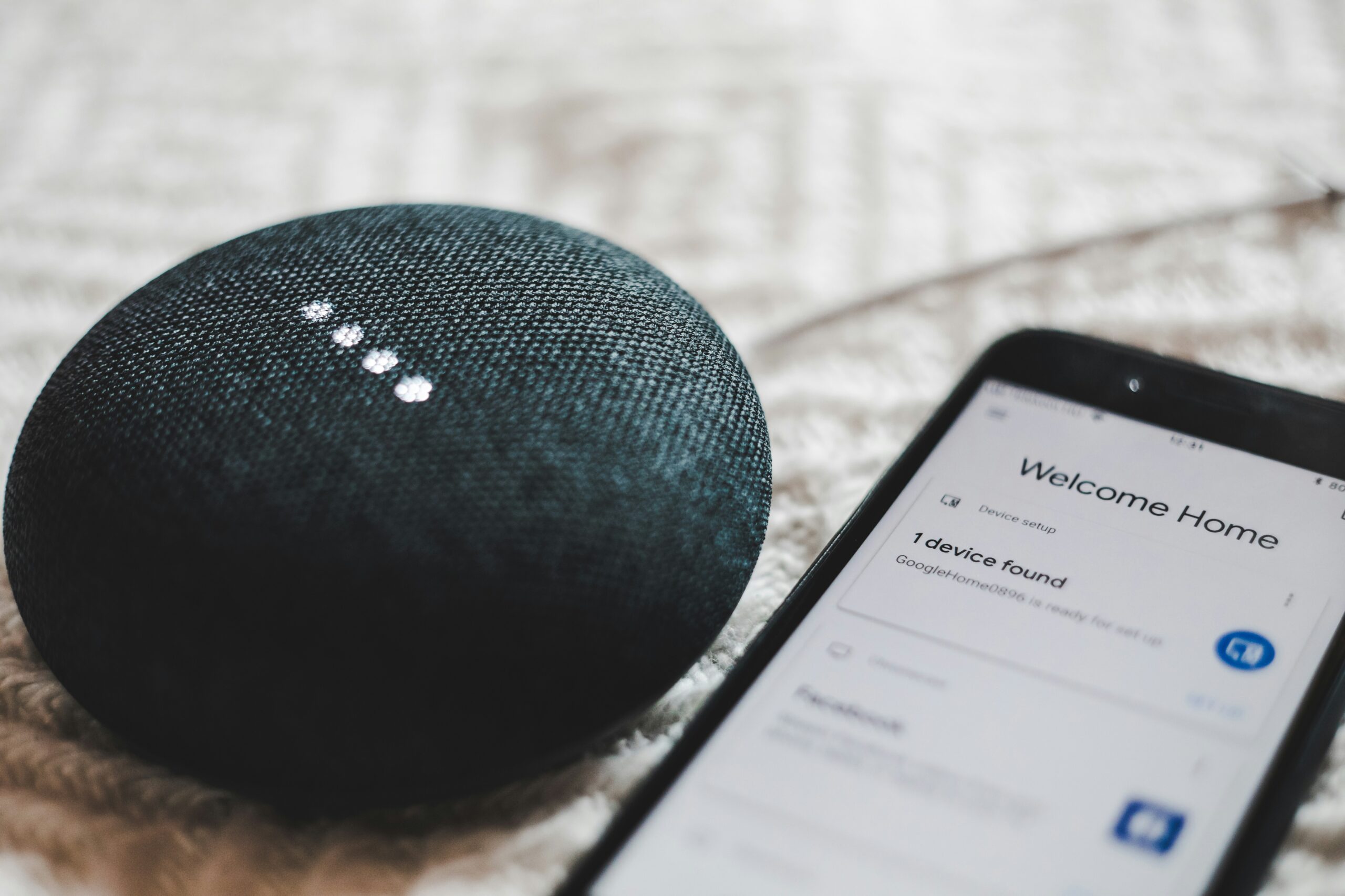 Connected smart speaker to Google Home on the mobile