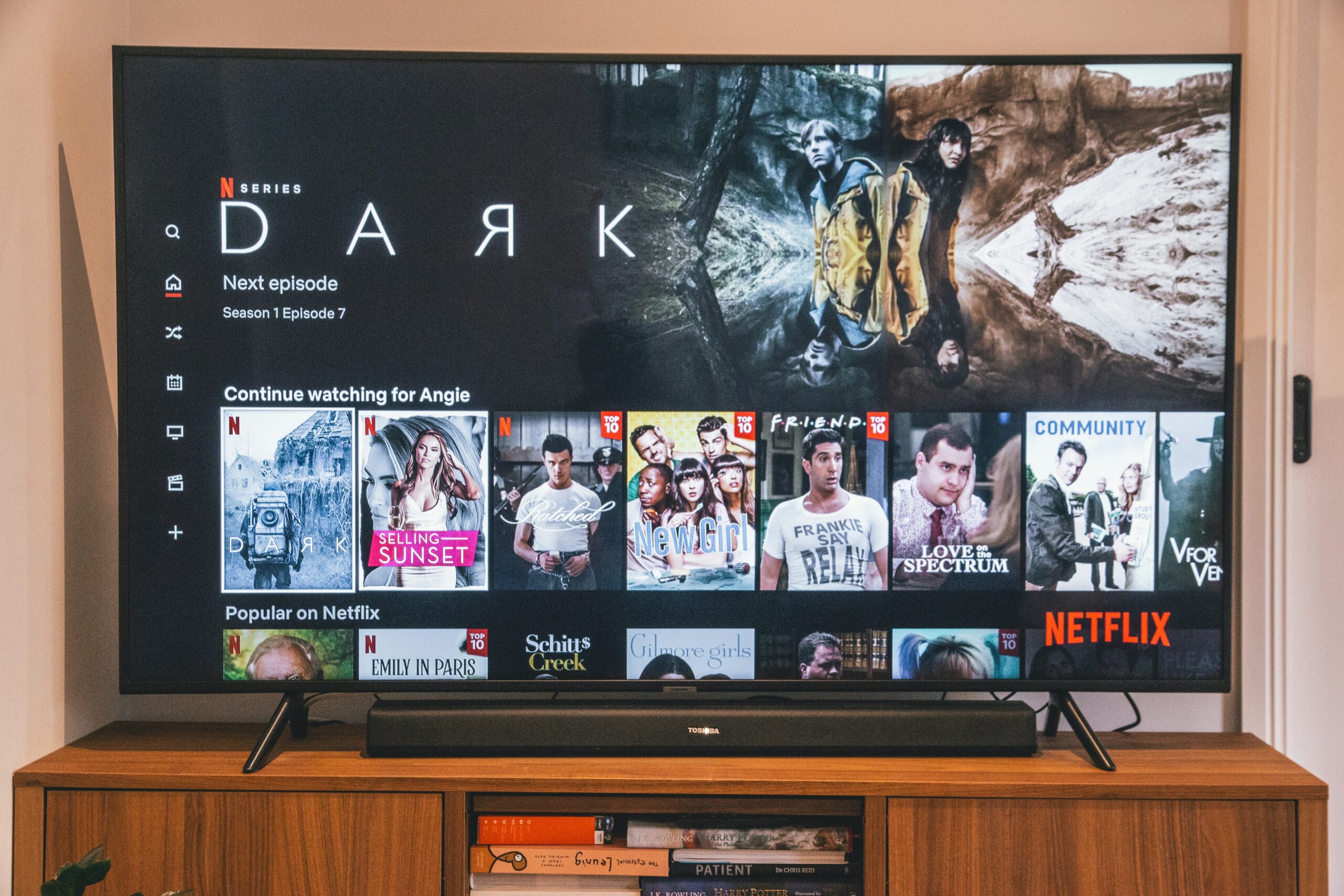Netflix homepage in a Smart TV