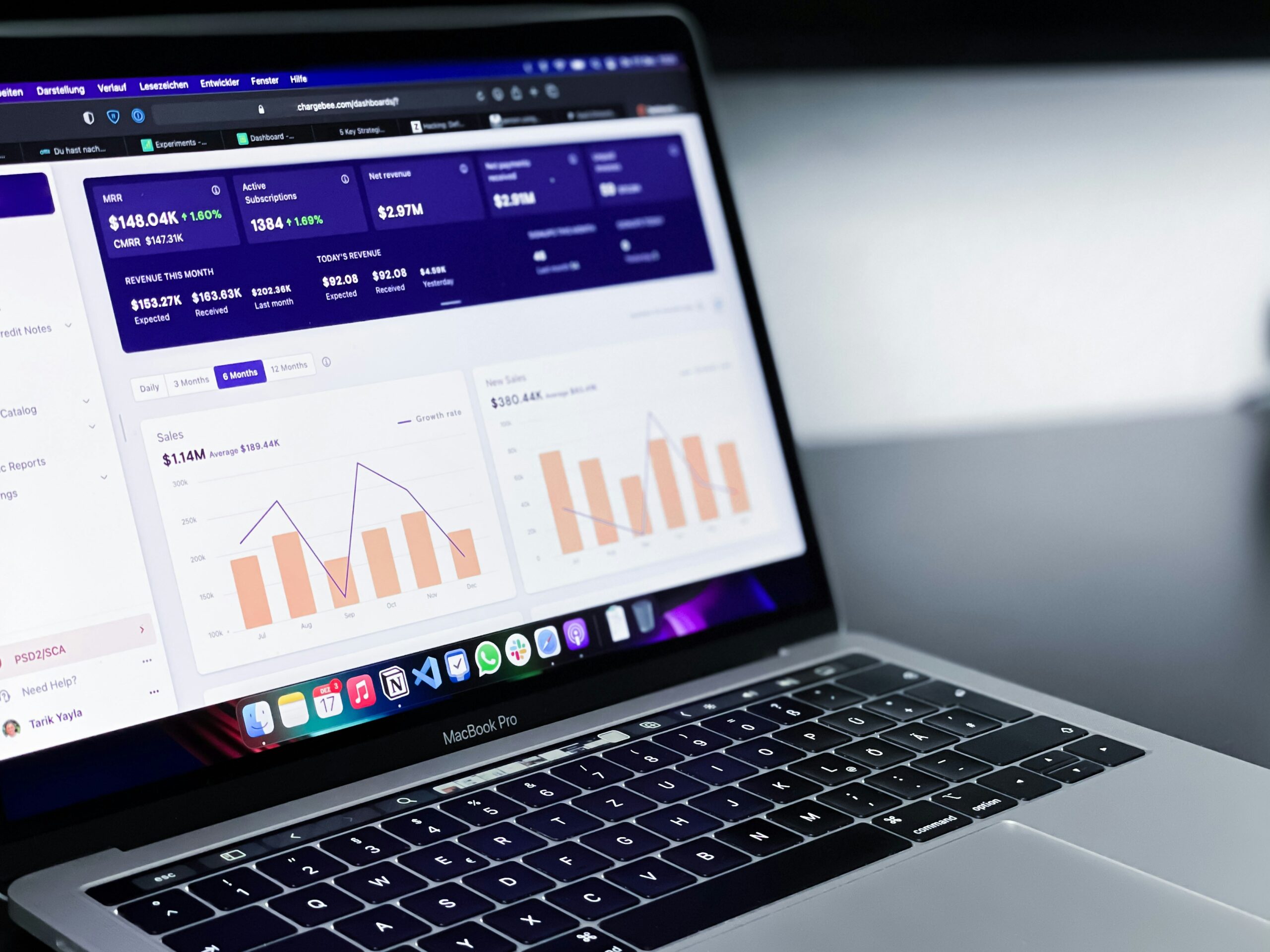 Image of a laptop showcasing sample Performance Analytics
