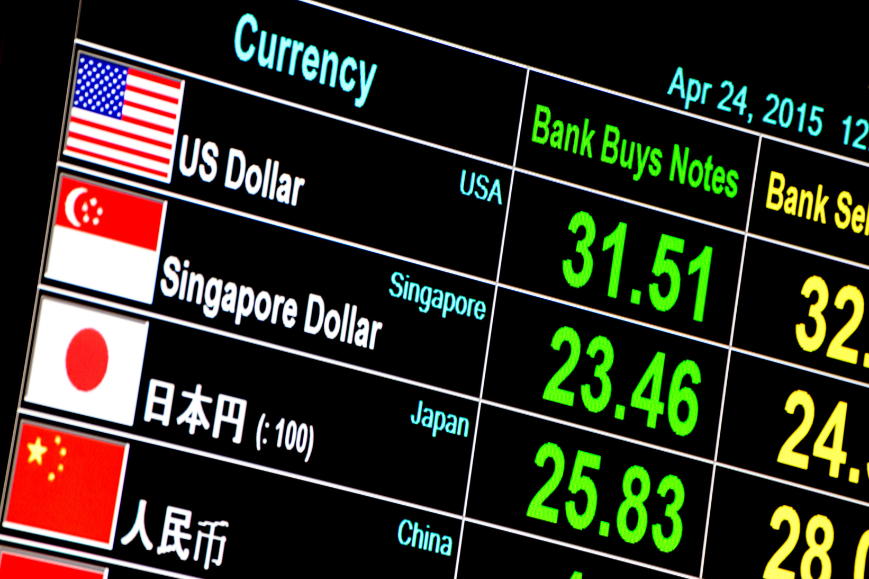 Foreign currency exchange rate in digital led display