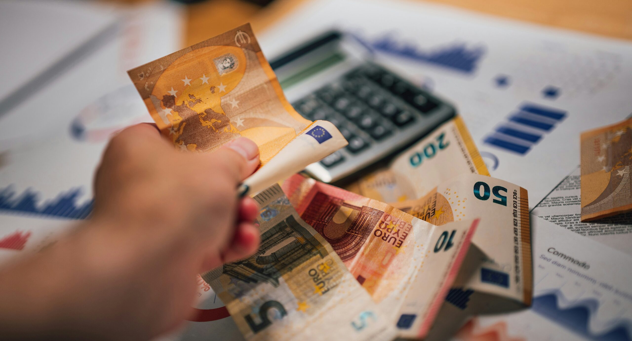 Euro currency banknotes
