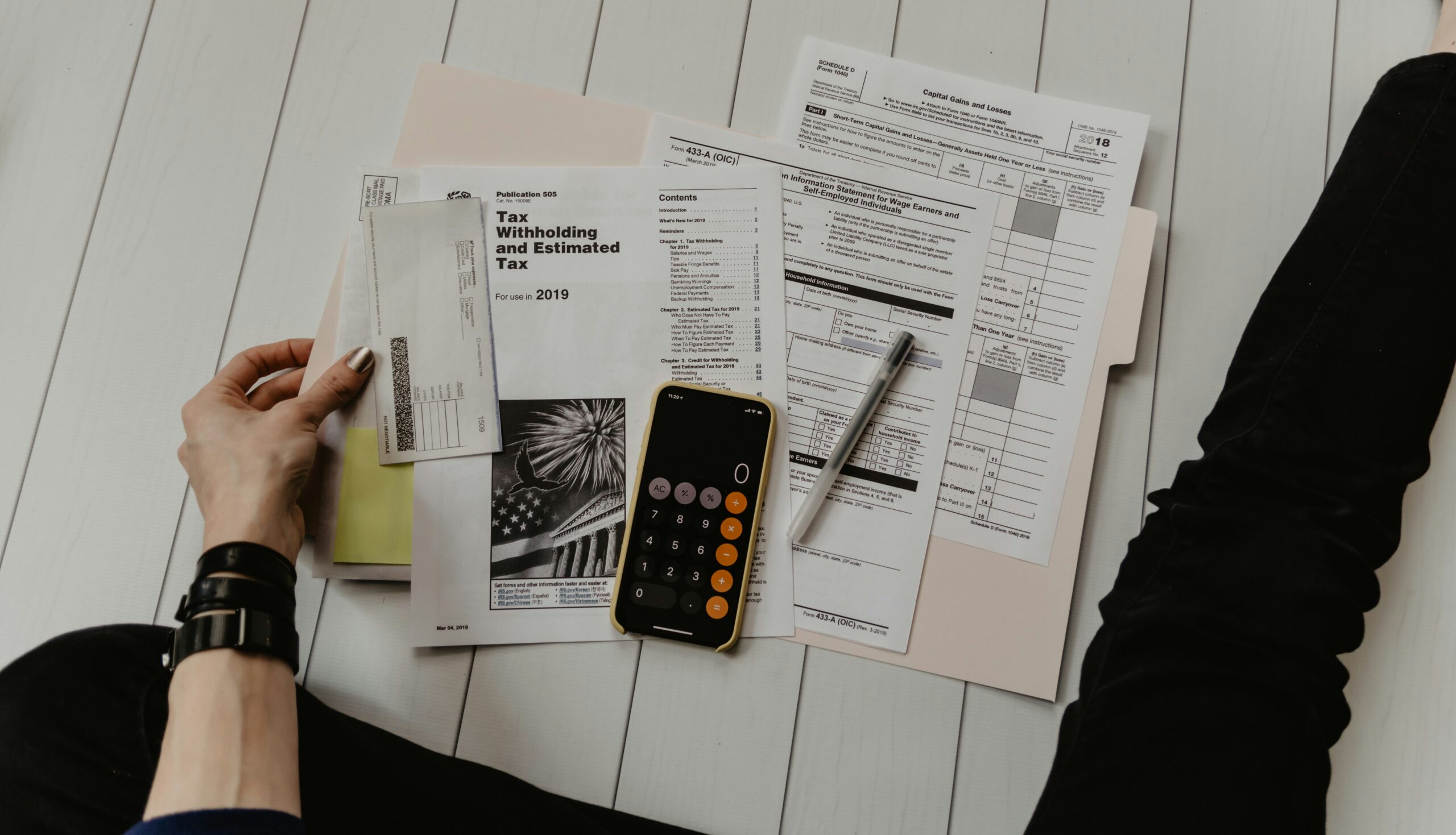 Man computing his tax